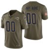 Men's Los Angeles Rams Olive 2017 Salute to Service Limited Customized Jersey - Replica