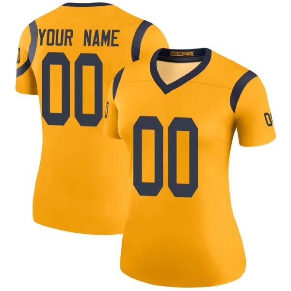 Woman's Custom Los Angeles Rams Color Rush Jersey - Legend Gold - Replica