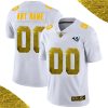 Men's Los Angeles Rams ACTIVE PLAYER White Custom Gold Fashion Edition Limited Stitched Jersey - Replica