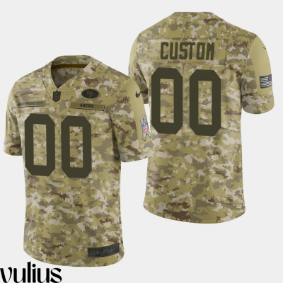 49ers Custom Jersey, Camo Men's, Salute To Service Limited Stitched Jersey - Replica