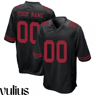 49ers Custom Jersey, Black Men's, Alternate Game Jersey - Replica