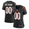 Woman's Black Cincinnati Bengals Game Custom Jersey - Replica