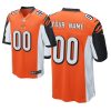 Custom Bengals Jersey for Men Cincinnati Bengals #00 Custom Orange 2020 Draft Game Jersey