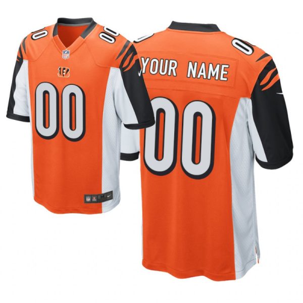 Custom Bengals Jersey for Men Cincinnati Bengals #00 Custom Orange 2020 Draft Game Jersey