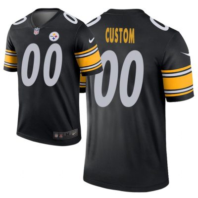 Custom Steelers Jersey for Men Pittsburgh Steelers #00 Custom Black Legend Jersey