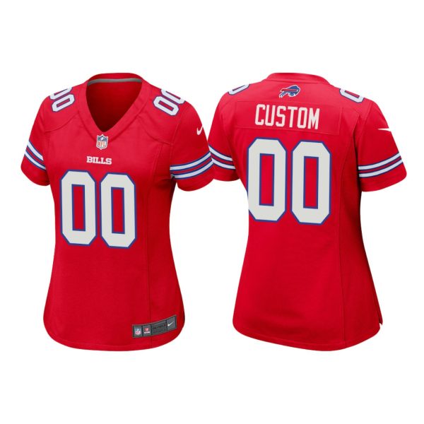 Woman's Custom Buffalo Bills Red Game Jersey - Replica