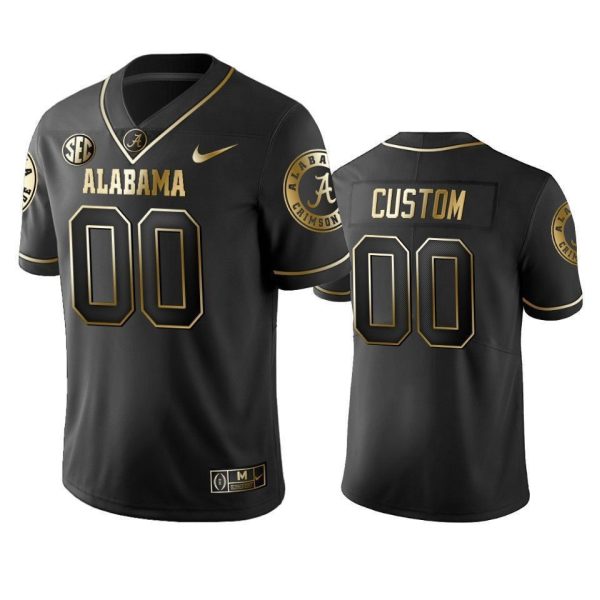 Men's Alabama Crimson Tide Custom Black Golden Edition Limited Jersey - Replica