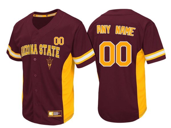 Men's Arizona State Sun Devils Cardinal Custom Baseball Jersey , Baseball Uniform - Replica