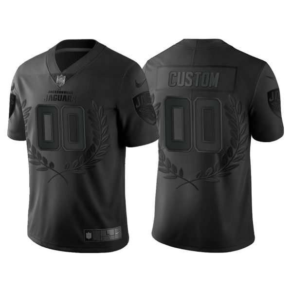 Custom Jaguars Jersey for Men Jacksonville Jaguars #00 Custom Black Vapor Limited Jersey