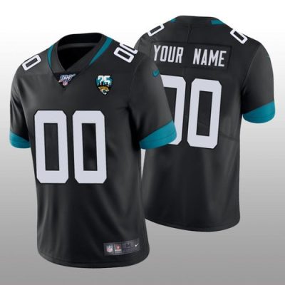 Custom Jaguars Jersey for Men Jacksonville Jaguars Custom Black Vapor Limited 100th Season Jersey