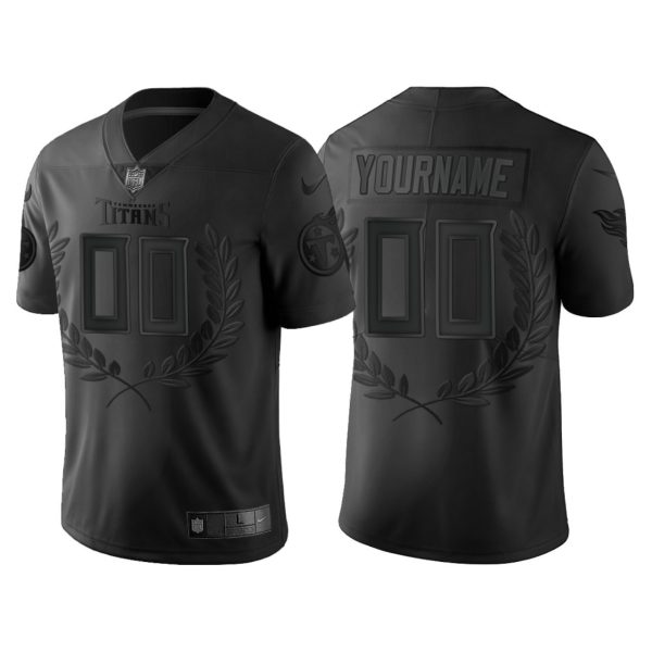 Men's Tennessee Titans #00 Custom Black Vapor Limited Platinum Jersey - Replica