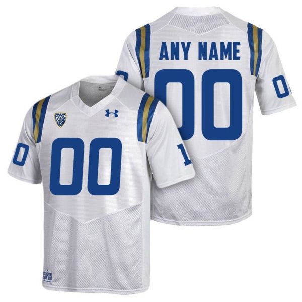 Men's UCLA Bruins White College Football Custom Jersey , UCLA Custom Jersey - Replica