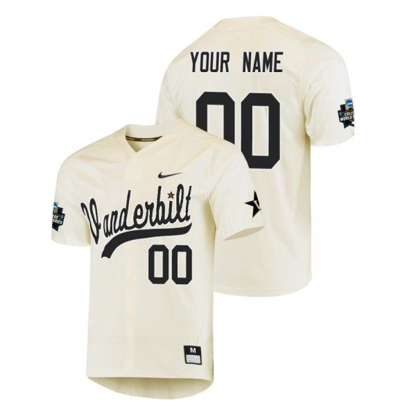 Custom Vanderbilt Baseball Jersey for Men Vanderbilt Commodores Cream Custom World Series Jersey