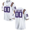 Men's LSU Tigers White Customized Football Jersey - Replica