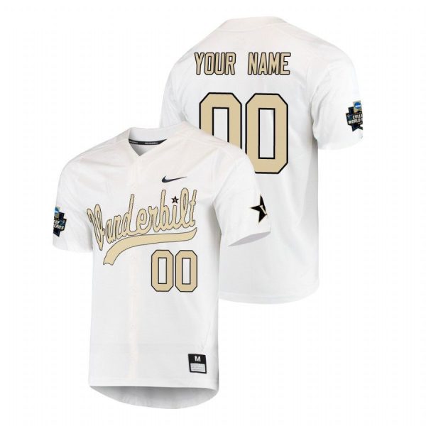 Custom Vanderbilt Baseball Jersey for Men Vanderbilt Commodores White Custom World Series Jersey