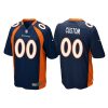 Men's Custom Denver Broncos Navy Game Jersey - Replica