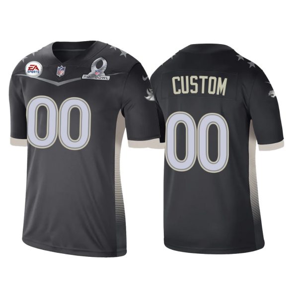 Men's Denver Broncos Custom Anthracite 2021 AFC Pro Bowl Game Jersey - Replica