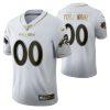 Men's Denver Broncos Custom 100th Season Jersey - White Vapor Limited Golden Edition - Replica