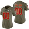 Custom Chiefs Jersey for Women Kansas City Chiefs Olive 2017 Salute to Service Limited Customized Jersey