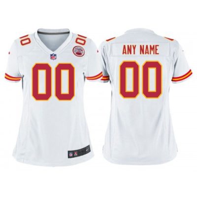 Custom Chiefs Jersey for Women Kansas City Chiefs White Game Customized Jersey