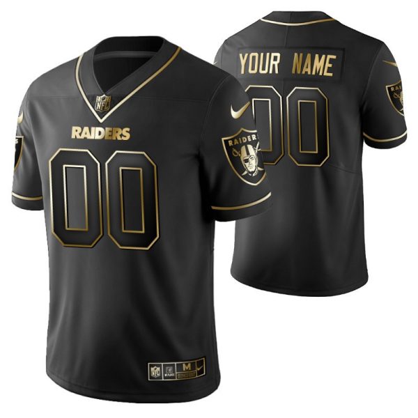 Men's Custom Black Las Vegas Raiders Golden Edition Vapor Untouchable Limited Jersey - Replica