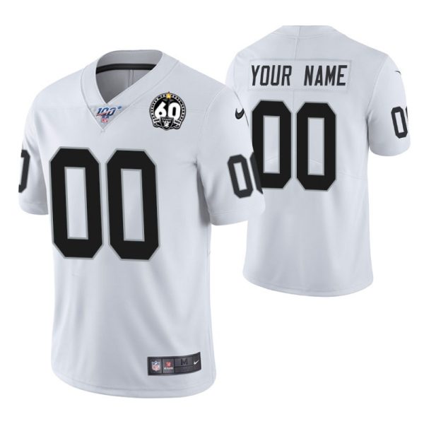 Men's #00 Custom Las Vegas Raiders Jersey 60th Anniversary Vapor Limited Edition - Replica