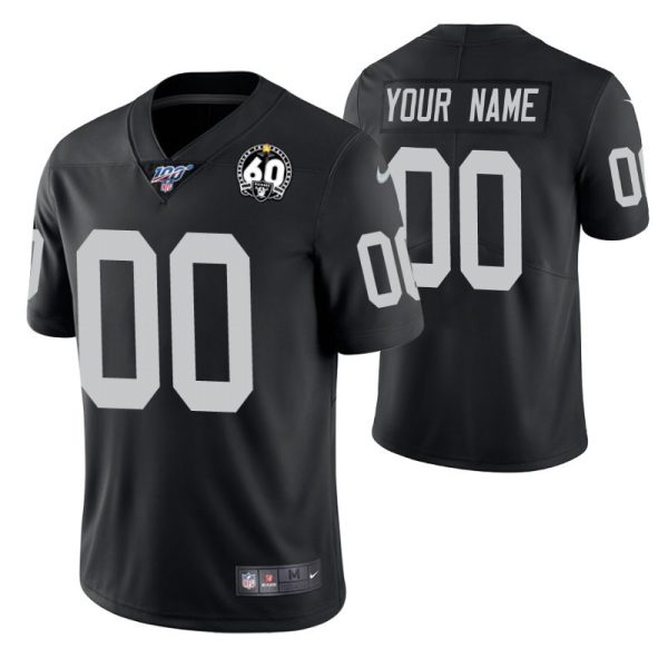 Men's #00 Custom Las Vegas Raiders Jersey 60th Anniversary Vapor Limited Edition - Replica