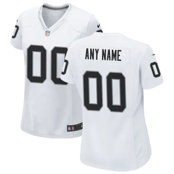 Woman's Las Vegas Raiders Custom Game Jersey - White - Replica