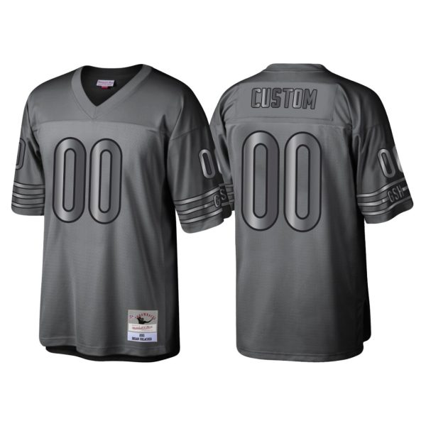 Men's Chicago Bears #00 Custom Charcoal Throwback Retired Player Metal Legacy Jersey - Replica