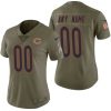 Woman's Chicago Bears Olive 2017 Salute to Service Limited Customized Jersey - Replica