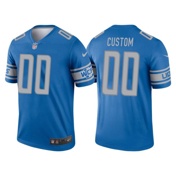 Men's Custom Detroit Lions Legend Jersey - Blue - Replica