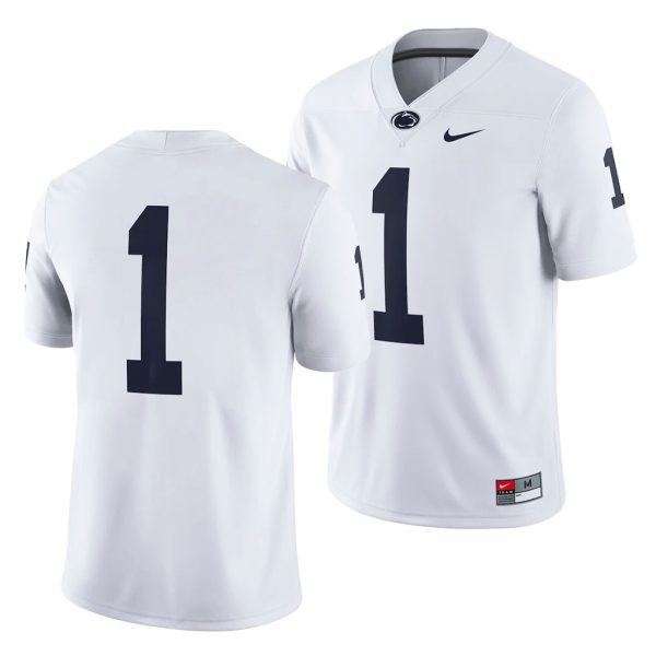 Custom Penn State Jerseys for Men's Penn State Nittany Lions Custom 1 White College Football Game Jersey - Replica