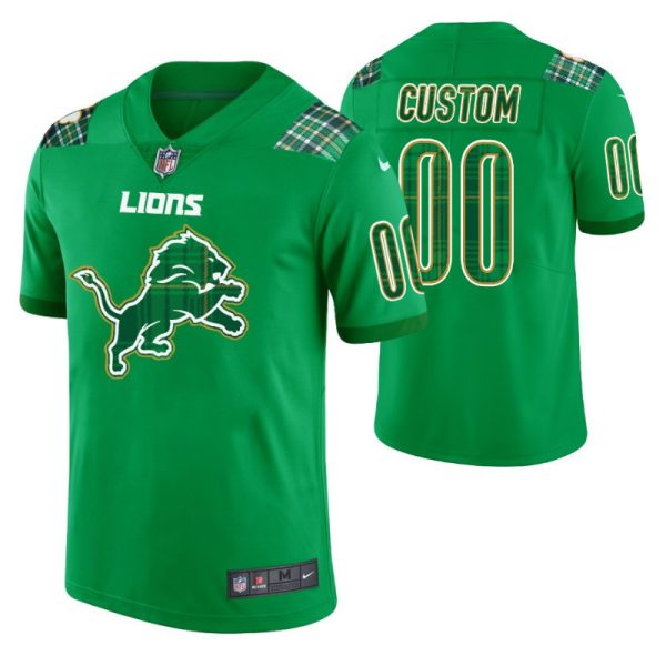 Men's - Detroit Lions Custom Kelly Green St. Patrick's Day Jersey - Replica