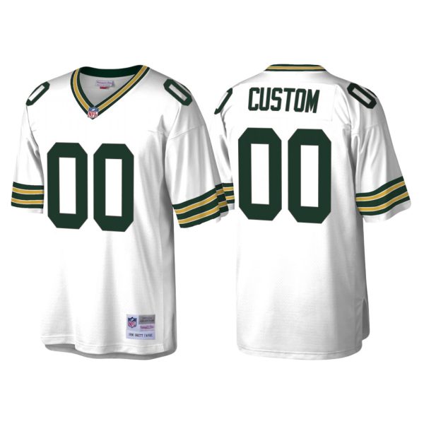 Men's Green Bay Packers #00 Custom 1996 Legacy Replica Throwback Jersey - White