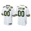 Men's Green Bay Packers #00 Custom White 4X Super Bowl Champions Patch Game Jersey - Replica