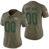 Woman's Green Bay Packers Olive 2017 Salute to Service Limited Customized Jersey - Replica