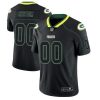 Men's Green Bay Packers 2018 Lights Out Color Rush Limited Black Customized Jersey - Replica