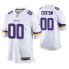 Customized Vikings Jersey for Men Minnesota Vikings Road Custom Game Jersey - White