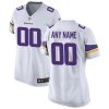 Customized Vikings Jersey for Women Minnesota Vikings Road Custom Game Jersey - White