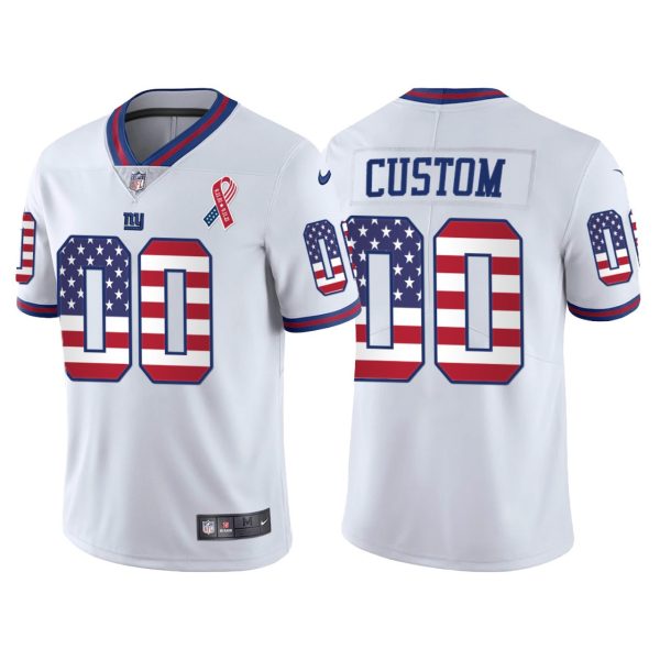 Men's New York Giants Custom 9-11 20th Anniversary Commemoration Limited Jersey - White - Replica