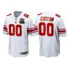 Men's New York Giants #00 Custom White 4X Super Bowl Champions Patch Game Jersey - Replica