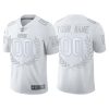 Men's New York Giants #00 Custom White Vapor Limited Platinum Jersey - Replica