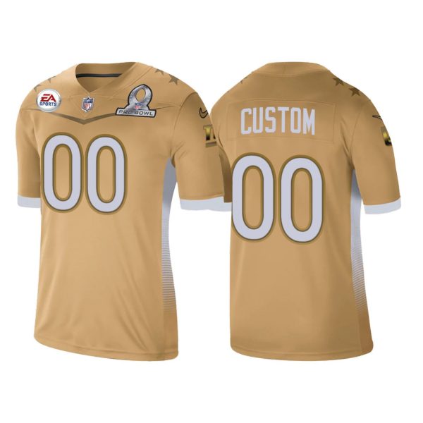 Men's New York Giants Custom Gold 2021 NFC Pro Bowl Game Jersey - Replica