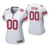 Woman's New York Giants Road Custom Game Jersey - White - Replica