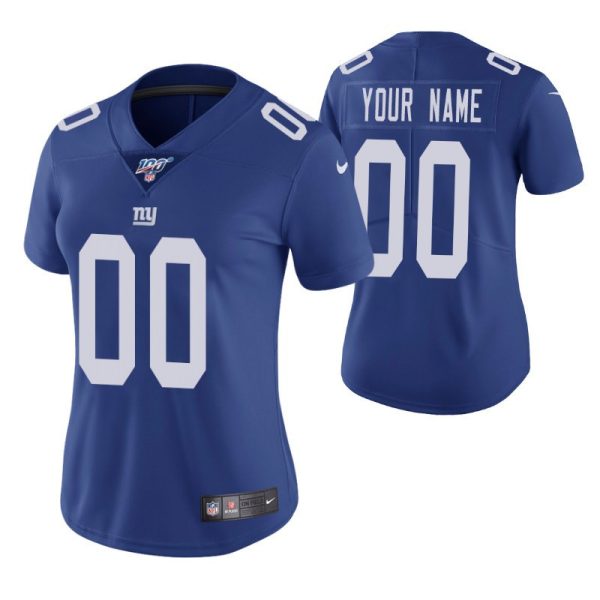 Woman's New York Giants Custom Royal 100 Vapor Limited Jersey - Replica