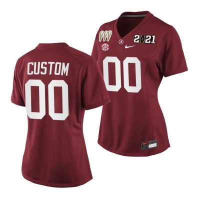 Custom Alabama Jersey for Woman Custom Alabama Crimson Tide 3X CFP National Championship Jersey Crimson Special Edition - Replica