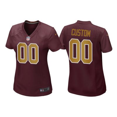 Custom Commanders Jersey for Women Custom Washington Football Team Burgundy Alternate Game Jersey