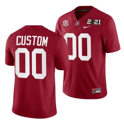 Custom Alabama Jersey for Men Alabama Crimson Tide Custom 2021 Rose Bowl Champions Jersey Crimson College Football Playoff Home - Replica