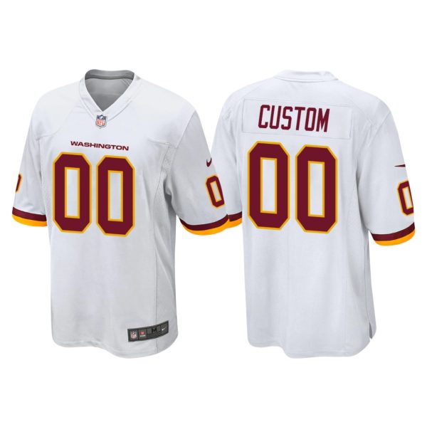 Custom Commanders Jersey for Men Washington Football Team #00 Custom White Game Jersey