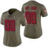 Woman's Atlanta Falcons Olive 2017 Salute to Service Limited Customized Jersey - Replica